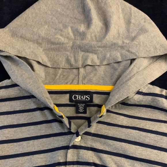 Chaps Tops - CHAPS Striped Hoodie - All Cotton 2 Button